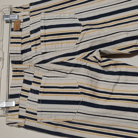 PAIGE Denim Jimmy Jimmy Skinny Cabana Blue stripe pants - Size 26 - Picture 7 of 12